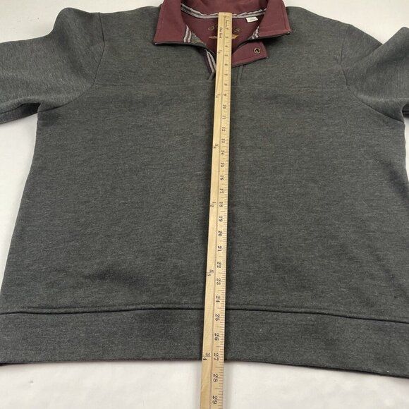 ORVIS FLY FISHING 1/4 Zip Snap Pullover Sweater Men’s XL Cotton Blend Dark Gray - Picture 5 of 10